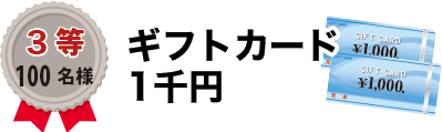 3等:ギフトカード1千円 100名様